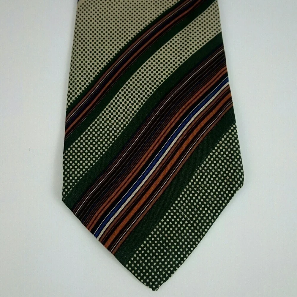 Courchevel Italian Gold Green Orange Silk Tie